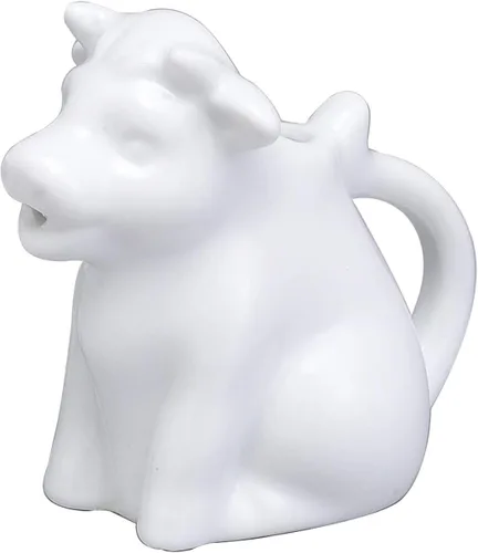 Vista 7 de HIC Kitchen Mini crema de vaca con asa, porcelana fina, 2 onzas, para servir leche, crema, jarabe, aderezos y salsas, juego de 2