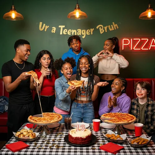 Vista 7 de Sterling James Co. Cartel de Ur a Teenager Bruh con purpurina dorada preencordada – Divertidas decoraciones de cumpleaños de 13 años