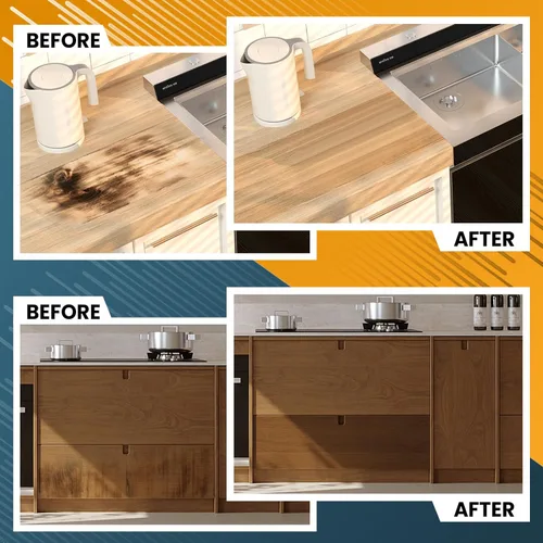 Vista 4 de Cinta de Reparación de Veta de Madera, 2.4 pulgadas X 32 pies Cinta Autoadhesiva de Color Madera para Mesas, Sillas, Zócalos, Puertas, Ventanas