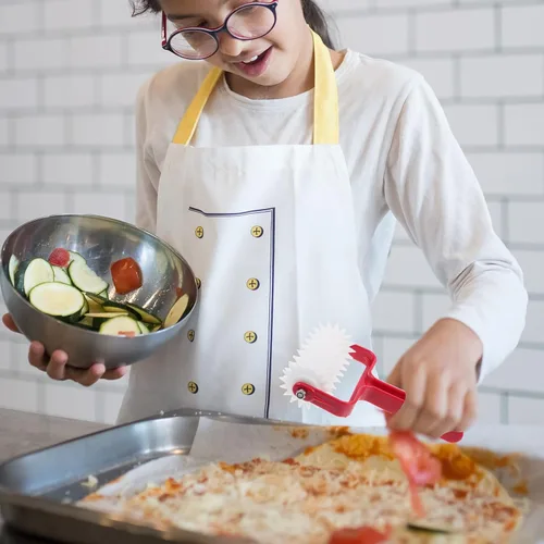 Vista 8 de Rodillo de masa de pizza de 8 pulgadas, herramienta de perforación de pizza para perforación uniforme de corteza y preparación para hornear
