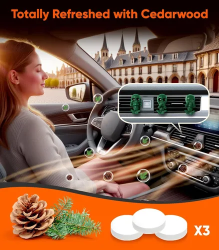 Vista 3 de Clips de ventilación de calavera para ambientador de coche, decoración interior gótica, accesorios de tablero de esqueleto de Halloween góticos Verde