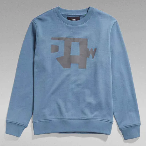 Vista 4 de G-STAR Sudadera de cuello redondo con estampado prémium para hombre Resumen: Azul