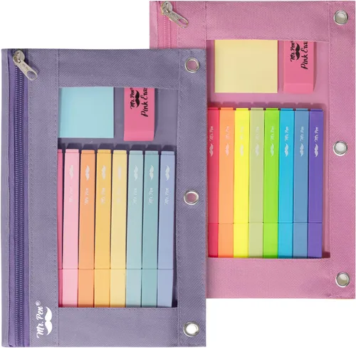 Vista 35 de Mr. Pen - Estuche para lápices de 2 piezas - Estuche con cremallera para lápices para carpeta de 3 anillas