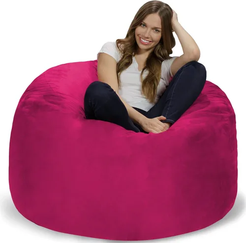 Vista 11 de Chill Sack - Sillón puff, Tela, Suave lino sintético, color negro.