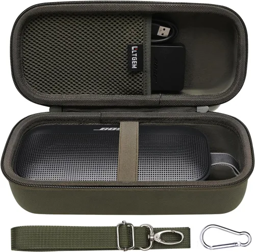 Vista 11 de LTGEM - Funda rígida compatible con Bose SoundLink Flex 2ª generación/SoundLink Flex altavoz portátil Bluetooth, negro (solo funda)