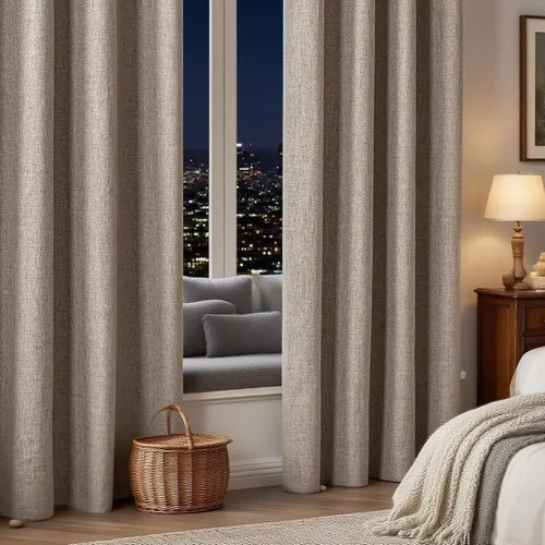 Vista 19 de IGEMAEVE Cortinas opacas de tamaño personalizado para dormitorio, 100 % opacas, 1 panel, aislamiento térmico, cortinas de oscurecimiento