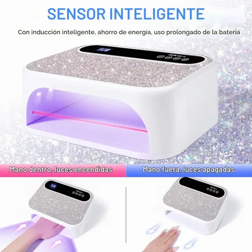 Vista 5 de Lámpara LED para uñas, luz UV profesional para uñas de gel con sensor automático