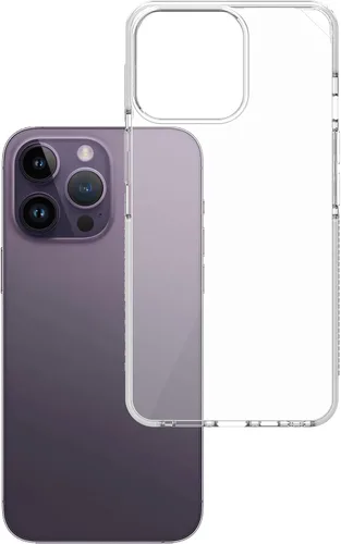 Vista 2 de Armor Funda Signature para iPhone 14 Pro (transparente con cinta gris)