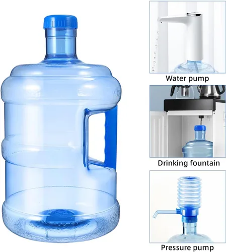 Vista 8 de SOLUSTRE Jarra de agua de 5 L, jarra de agua portátil para exteriores, cubo de agua mineral, cubo de almacenamiento de agua con asa, gran capacidad