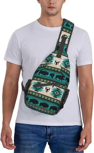 Vista 7 de MANQINF Native Casual Daypack Bag - Bolso de hombro nativo americano, bolso cruzado nativo, Nativo 01