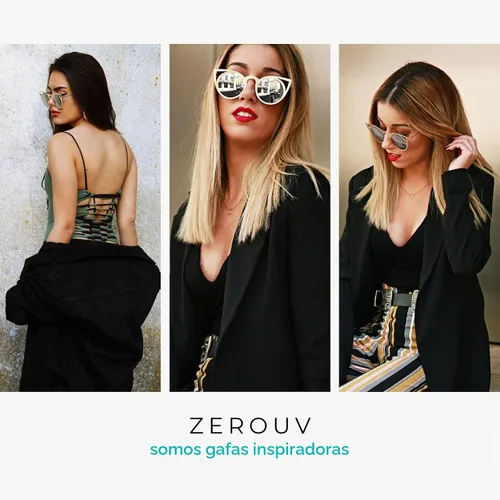 Vista 5 de zeroUV Gafas de sol redondas de metal recortadas con lente de espejo de ojo de gato para mujer