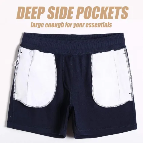 Vista 4 de maamgic Pantalones cortos deportivos para hombre, 5.5 pulgadas, cintura elástica, pantalones cortos de entrenamiento para hombre, pantalones cortos