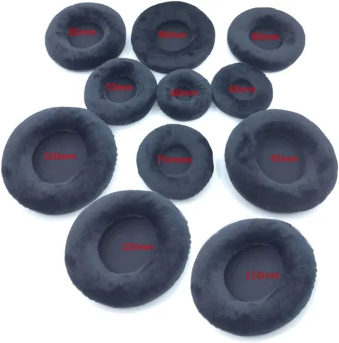 Vista 3 de Almohadillas de terciopelo de repuesto de 2.362 in para auriculares ATH, Rapoo, Philips, Sony (2.362 in, negro)