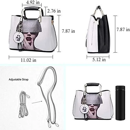 Vista 6 de Nevenka Monederos y bolsos para mujer con asa superior, bolsos de hombro de cuero para mujer