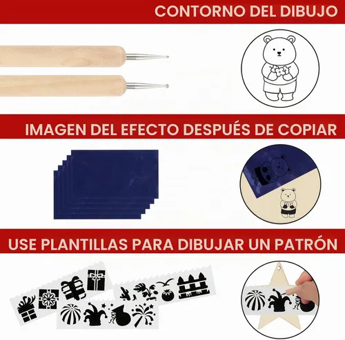 Vista 5 de Kit de combustión de madera para principiantes, 73 bolígrafos profesionales de leña y accesorios de madera, tallado en relieve y quema de madera Rojo
