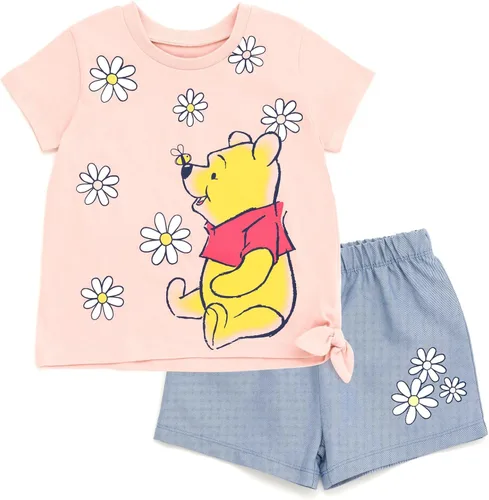 Vista 11 de Conjunto de camiseta floral y pantalones cortos de sarga Disney para bebés hasta niños grandes, tallas de 12 meses a 14-16