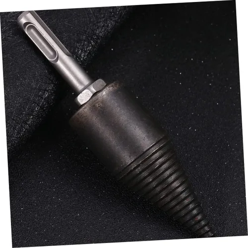 Vista 7 de Taladro de división con mango triangular, herramienta de corte resistente para el hogar para división eficiente de leña, negro redondo