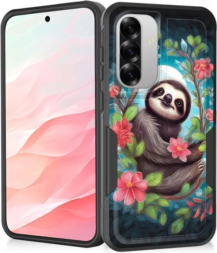 Vista 196 de Funda para Galaxy A14 5G, resistente de doble capa híbrida de policarbonato duro, goma suave, a prueba de golpes, funda protectora resistente