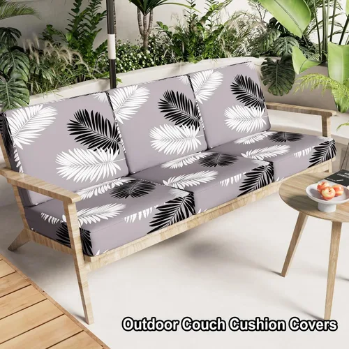 Vista 2 de hyha Fundas de cojín para sofá de exterior con estampado, fundas lavables para sofá de flores para muebles de patio al aire libre, funda de asiento