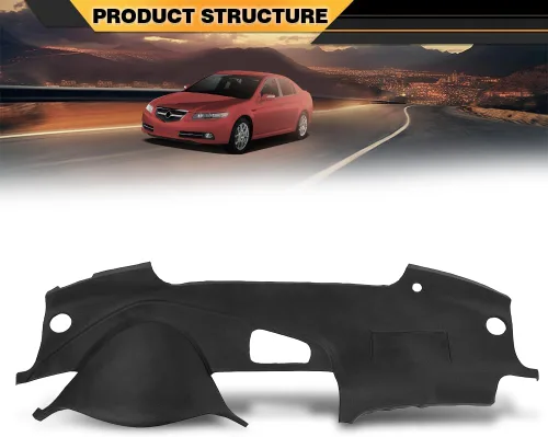 Vista 6 de CNNELL Cubierta de tablero compatible con Acura TL 2004-2008 negro 30408LLBLK