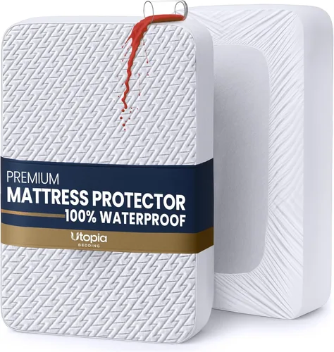 Vista 8 de Utopia Bedding Protector de colchón impermeable tamaño King (gris), funda de colchón de tela suave 3D de alta calidad, se adapta a 17 pulgadas