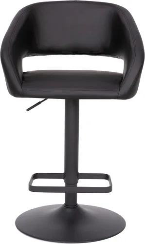 Vista 10 de Taylor & Logan Jenna Taburete giratorio ajustable 360 con base negra en vinilo negro