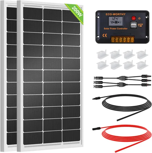 Vista 10 de ECO-WORTHY Kit de panel solar de 100 vatios y 12 voltios para batería de autocaravana, barco, remolque, cabaña de jardín, cobertizo del hogar: panel