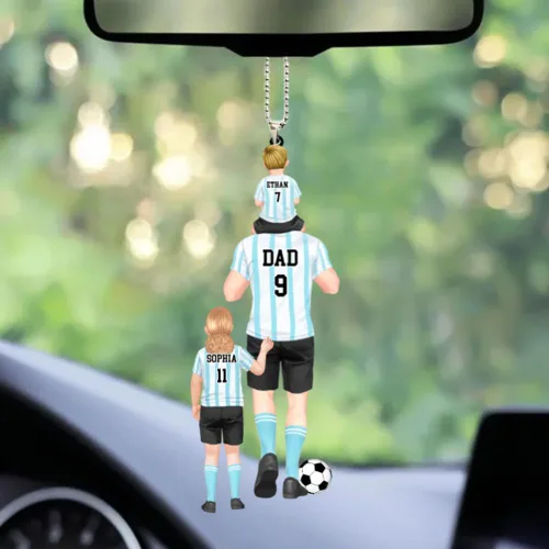 Vista 12 de Adorno de fútbol personalizado, adorno de Navidad de jugador de fútbol personalizado con nombre y número, regalo deportivo único para hombres