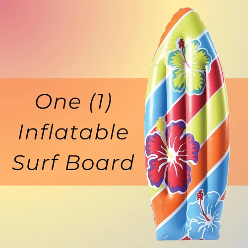 Vista 2 de US Toy One grande inflable Surf Board Luau Decoración Tema playa piscina Juguete, 36 pulgadas, Multicolor