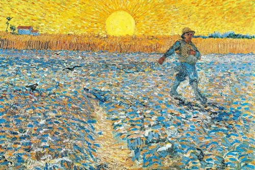 Vista 5 de Vincent Van Gogh El sembrador 1888 Van Gogh Arte de pared Pintura estilo impresionista Naturaleza Primavera Flor Decoración de pared Paisaje Campo