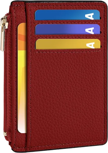 Vista 11 de Tipmile Cartera para tarjetas de crédito para mujer, pequeña funda delgada Muerciélagos