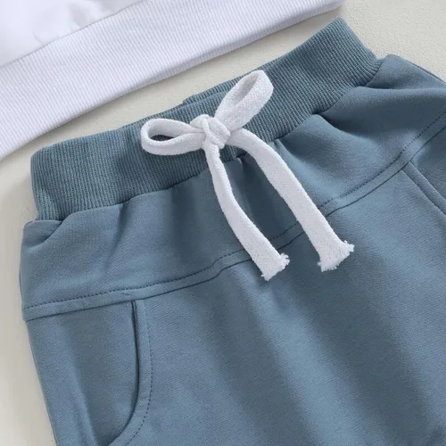 Vista 4 de BOIBOKOKO Conjunto de ropa linda para bebé niño para otoño e invierno, sudadera de manga larga para niños pequeños