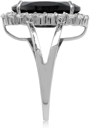 Vista 3 de Silvershake Huge 18X13mm Genuine Gemstones 925 Sterling Silver Right Hand Cocktail Ring Jewelry for Women