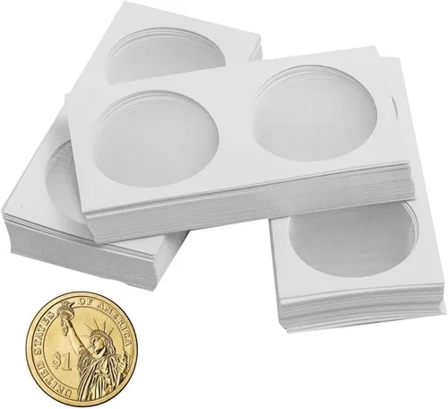 Vista 11 de Uncle Paul 90 soportes de cartón para monedas, 2 x 2 pulgadas, para cuarto Blanco