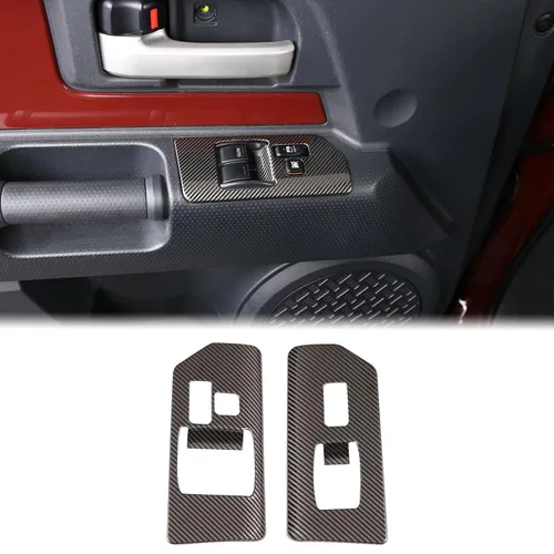 Vista 10 de Aunginsy Cubierta de panel de botón de elevación de vidrio para ventana de puerta, compatible con Toyota FJ Cruiser 2007-2021 para el reposabrazos