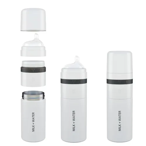 Vista 12 de MILK & WATER - Dispensador de biberones y fórmula para bebés todo en uno de acero inoxidable sobre la marcha, mantiene el agua caliente y la fórmula