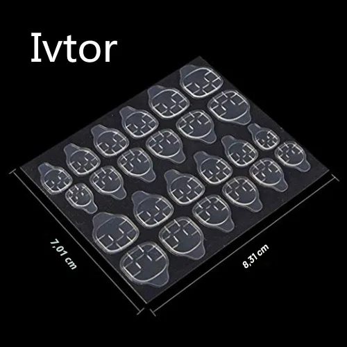 Vista 3 de Ivtor 10 hojas de pegatinas adhesivas de uñas impermeables y transpirables de gelatina, con pestañas adhesivas de doble cara para uñas postizas
