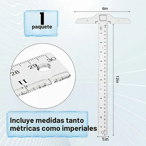 Vista 2 de Pangda 30 cm / 12 pulgadas Regla T Junior Plástica Transparente para Dibujo y Trabajo de Diseño General (1)