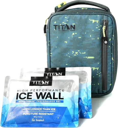 Vista 9 de Titan Fridge - Nevera portátil vertical fría con 2 Ice Walls® de 250g, Black Ice Fridge cold insulated cooler bag with leak proof lining for men