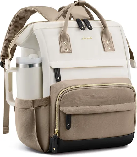 Vista 45 de LOVEVOOK Mochila para laptop para mujer, mochila de trabajo de 15.6 pulgadas con gran capacidad, bolsa de enfermera impermeable, mochila