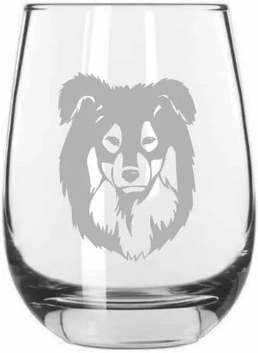 Vista 274 de Shar Pei (chino) - Vaso de vino sin tallo grabado para perro, 15.25 onzas
