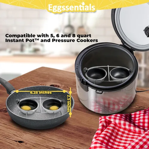 Vista 2 de Eggssentials Inserto para cazador furtivo de huevos de acero inoxidable para cocinar huevos escalfados, taza para escalfar huevos sin PFOA