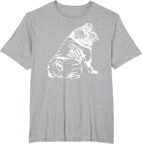Vista 77 de Gracioso Bulldog Inglés playera perro Hund playera regalo, Azul (Heather blue)