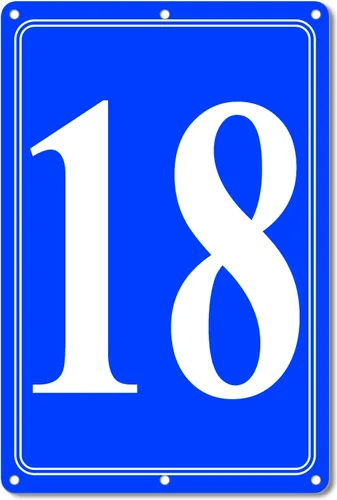 Vista 49 de Premium Aluminum Number Signs, Metal 12" X 8" Blue Numbered Sign Outdoor for Parking Lots, Floor, Dock, Court, Aisle, Field, High Visibility, No