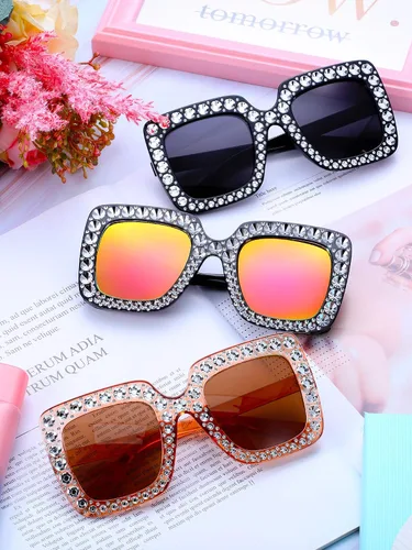 Vista 4 de 9 pares de gafas de sol cuadradas de gran tamaño con marco AC para mujer