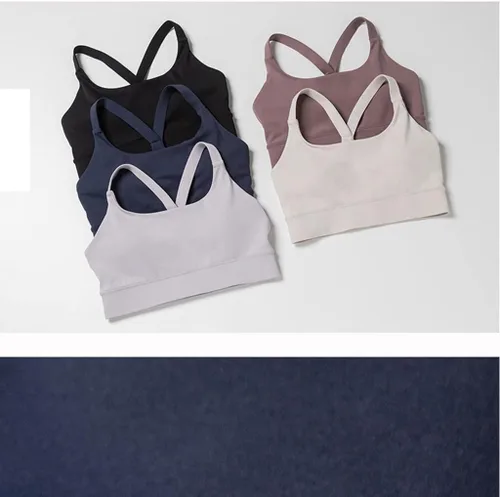 Vista 5 de Sujetador deportivo de yoga para mujer, sexy, con espalda cruzada, acolchado, tirantes deportivos, para correr, de alto apoyo