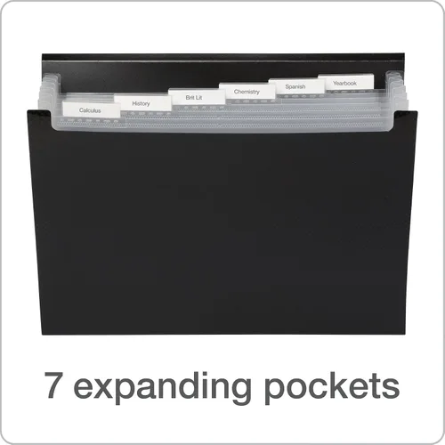 Vista 4 de Oxford Archivo expandible de plástico, organizador de archivos de 7 bolsillos con solapa y cable, carpeta de acordeón para papel tamaño carta, 2
