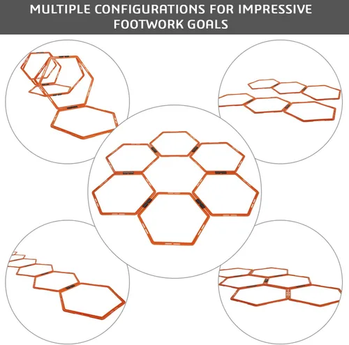 Vista 5 de Yes4All Anillos hexagonales de agilidad/anillos de velocidad con bolsa de transporte – Anillos hexagonales, obstáculos de agilidad