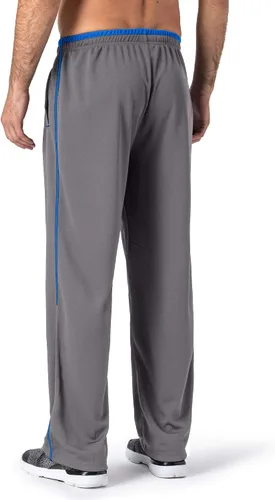 Vista 3 de Magnivit - Pantalones deportivos ligeros para hombre, ajuste holgado, parte inferior abierta, de malla, atléticos, con bolsillos con cremallera