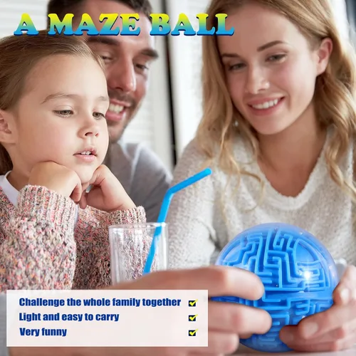 Vista 6 de Sratte Maze Ball 3D Maze Game Puzzle Toy Gifts Gravity Brain Teasers Ball para niños, adolescentes y adultos, desafío difícil (clásico)